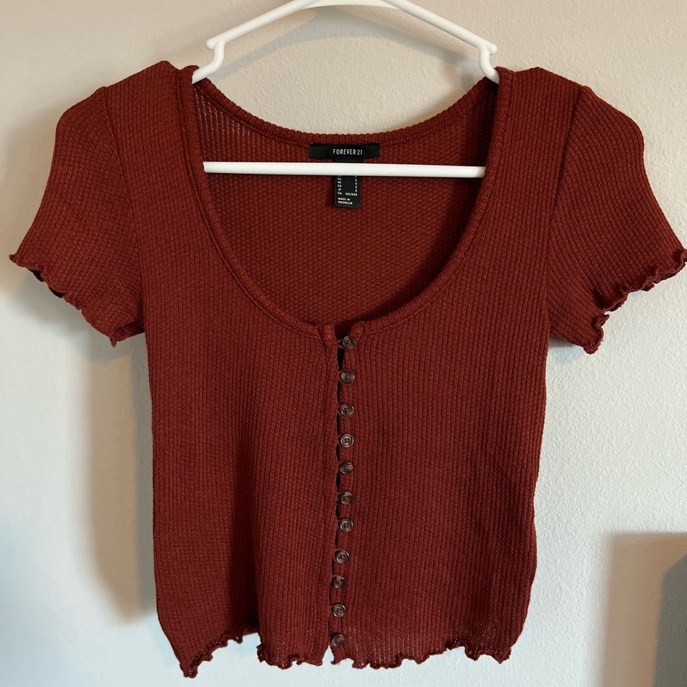 Forver 21 Button Cropped Top